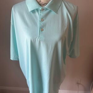 Peter Millar Aqua Striped Polo Shirt
